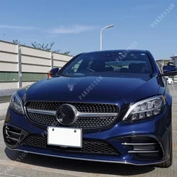 자동차 프론트 바 프론트 에어 나이프 안개 램프 그릴 트림 바디 키트 ABS 메르세데스 벤츠 C 클래스 C200 C260 W205 2019 2020 2021 2022