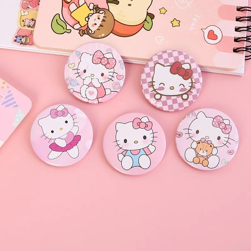 Sanrio Hello Kitty Broochs Anime Figures Cute Cartoon PVC Brooch Q Figurals Anime Merchandise Clothings Decoration Children Gift