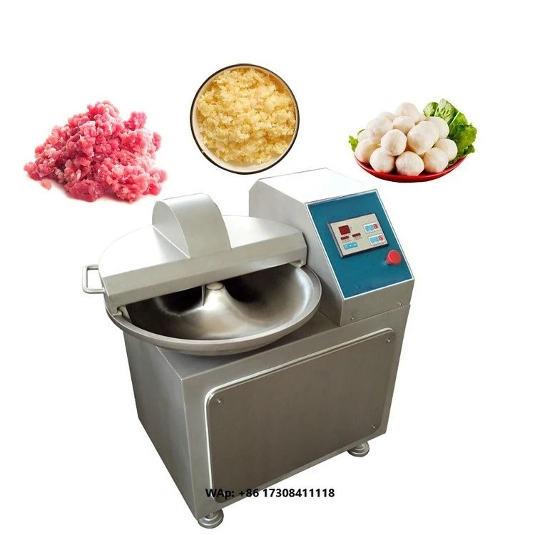 Stainless Steel Meat Grinder Machine Bowl Chopper Meat Mincer Emulsifier for Sausage Meatball Processing Chilli Paste