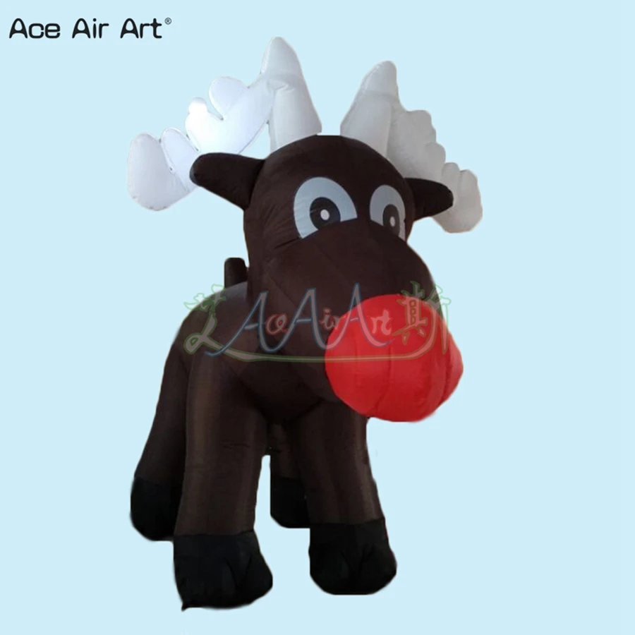 Christmas Inflatable Reindeer Rudolph Mascot, Air Blown Animal, Festival Decor, Made in China