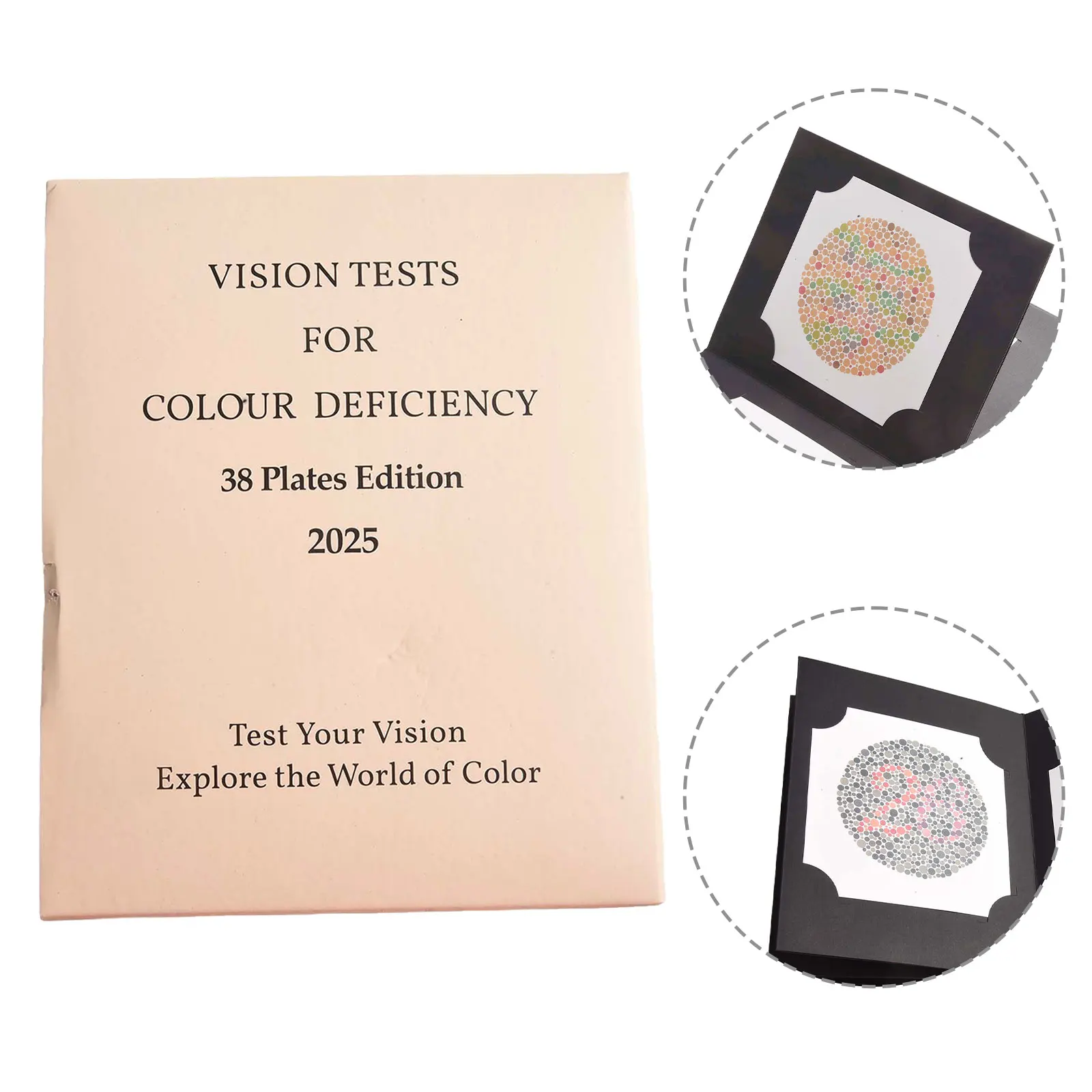 19*14.8*4cm Ishihara Book Retinograph Red-Green Deficiency Test Plates Included Album-Type Design Blue Yellow Contrast