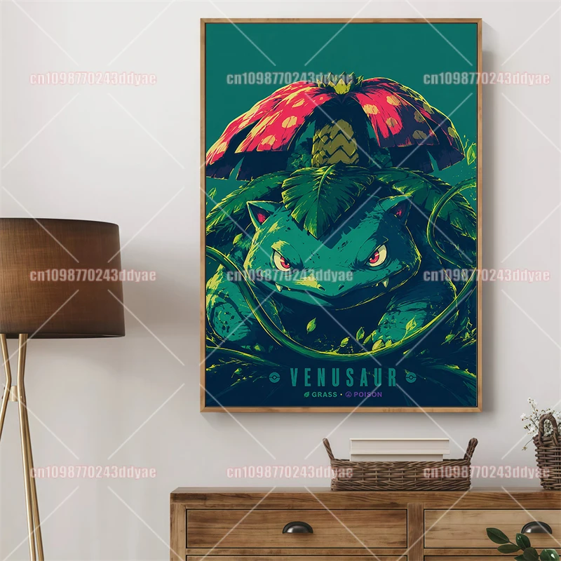 Pokemon American-style Screen Printing Trend Poster High-definition Canvas Painting Home Living Room Wall Art Children's Gift view 6