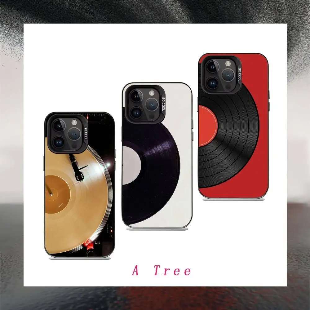 

Vinyl records Play music Phone Case For iPhone 16,15,14,13,12,17,Pro,MAX Black Matte Shockproof Cover