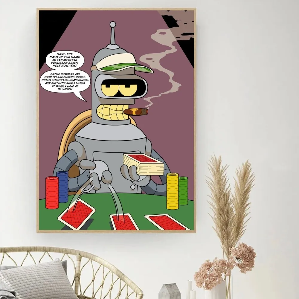 Cartoon F-Futuramas Poster DIY Vintage Movie Poster Wall Art Painting Study Stickers Small Szie Wall Painting