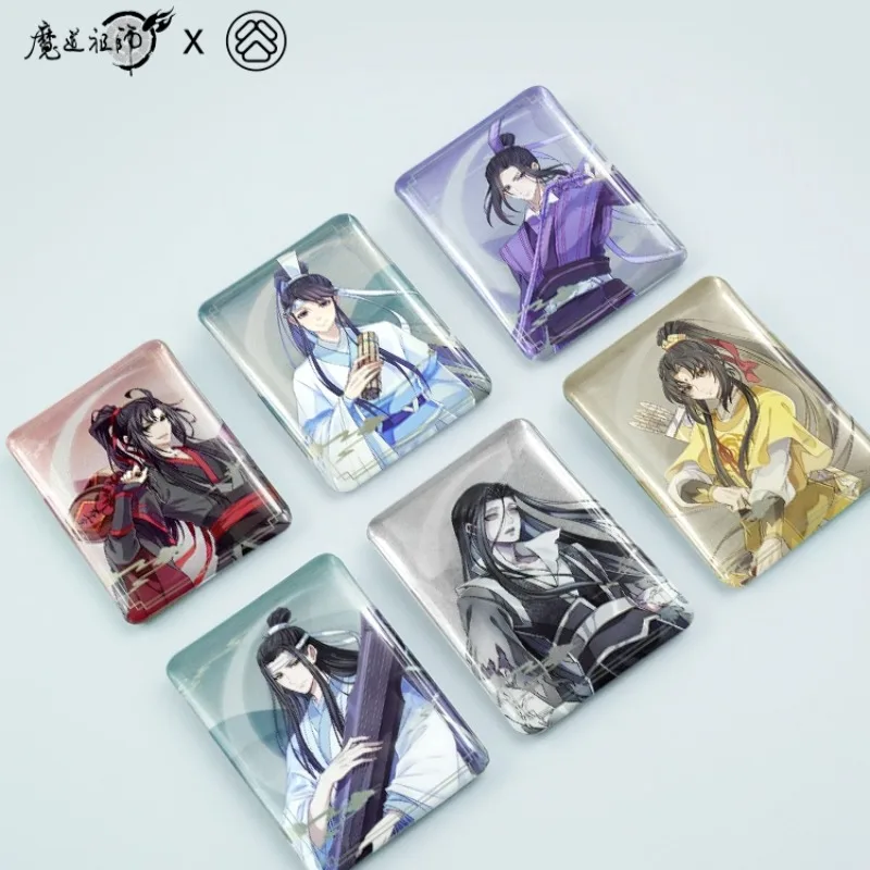 Oficjalny Anime arcymistrz demonicznej uprawy Wei WuXian Lan WangJi Cosplay broszka blacha kwadratowa kolekcja medalów prezent