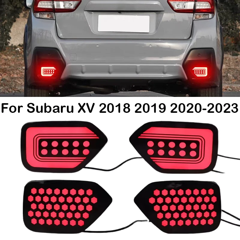 

For Subaru XV 2018 2019 2020 2021 2022 2023 3-in-1 Functions 12V LED Rear Bumper Light Brake Light Dynamic Turn Signal Reflector