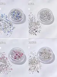 200pcs White Nail Art Rhinestone Set Multi Shape Crystal Flat Pink Rhinestone Round Bead Diamond Jewelry For Nail Art Crafts
