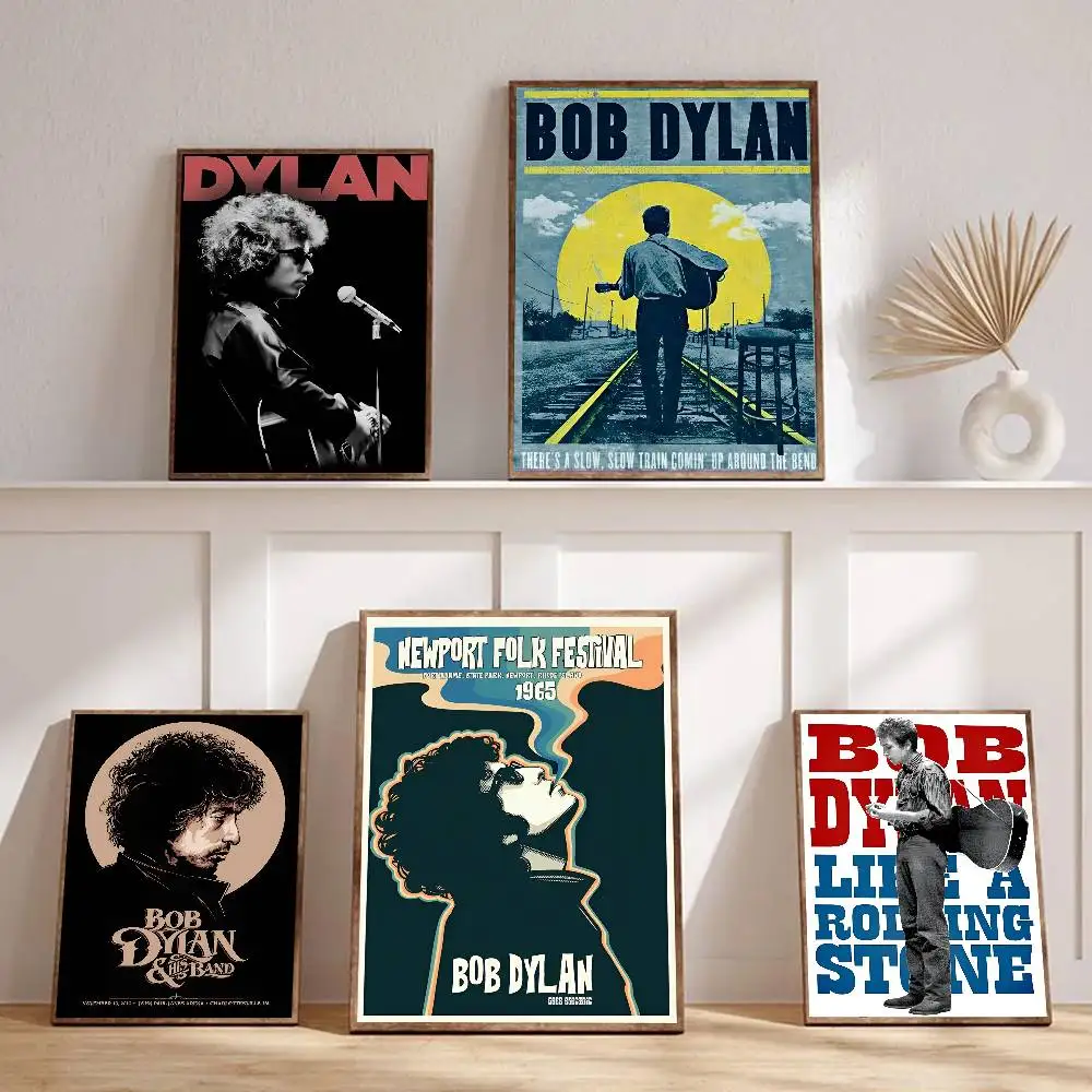 Singer B-Bob D-Dylan Poster Sticker Print Waterproof Wall Art For Living Room Bedroom Home Decor