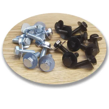 10 pièces garde-boue de pare-chocs de voiture garde-boue 6mm vis boulons avec entretoise M6 tête plate hexagonale externe noir argent