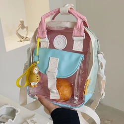 Cute Transparent Women Nylon Backpacks PVC Fashion Female School Bag for teenage girls Casual Waterproof Travel Bag Mochila