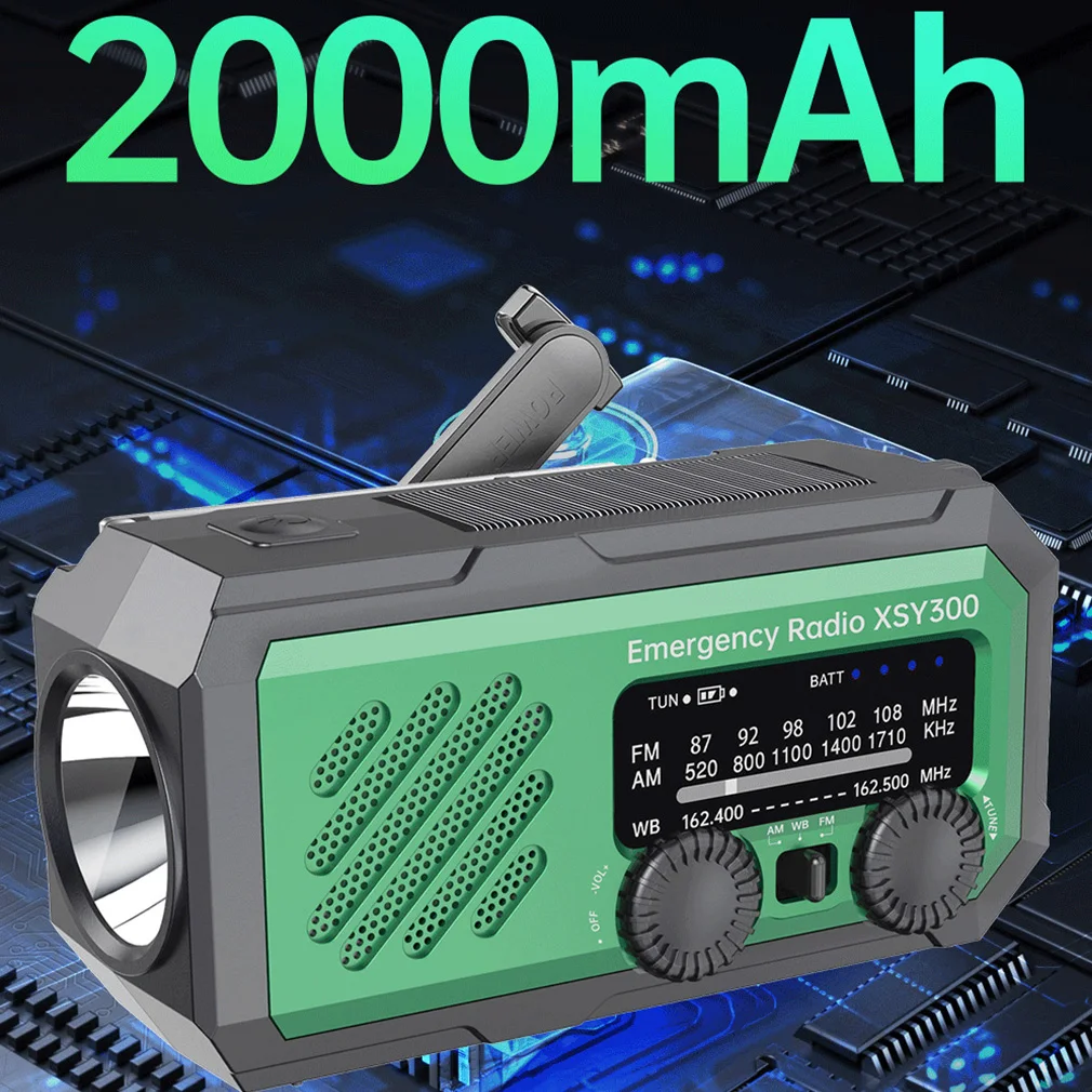 Emergency Radio Solar Hand Crank Generator Radio with LED Light Weather AM/FM Portable Radio SOS Alarm Power Bank Dropshipping