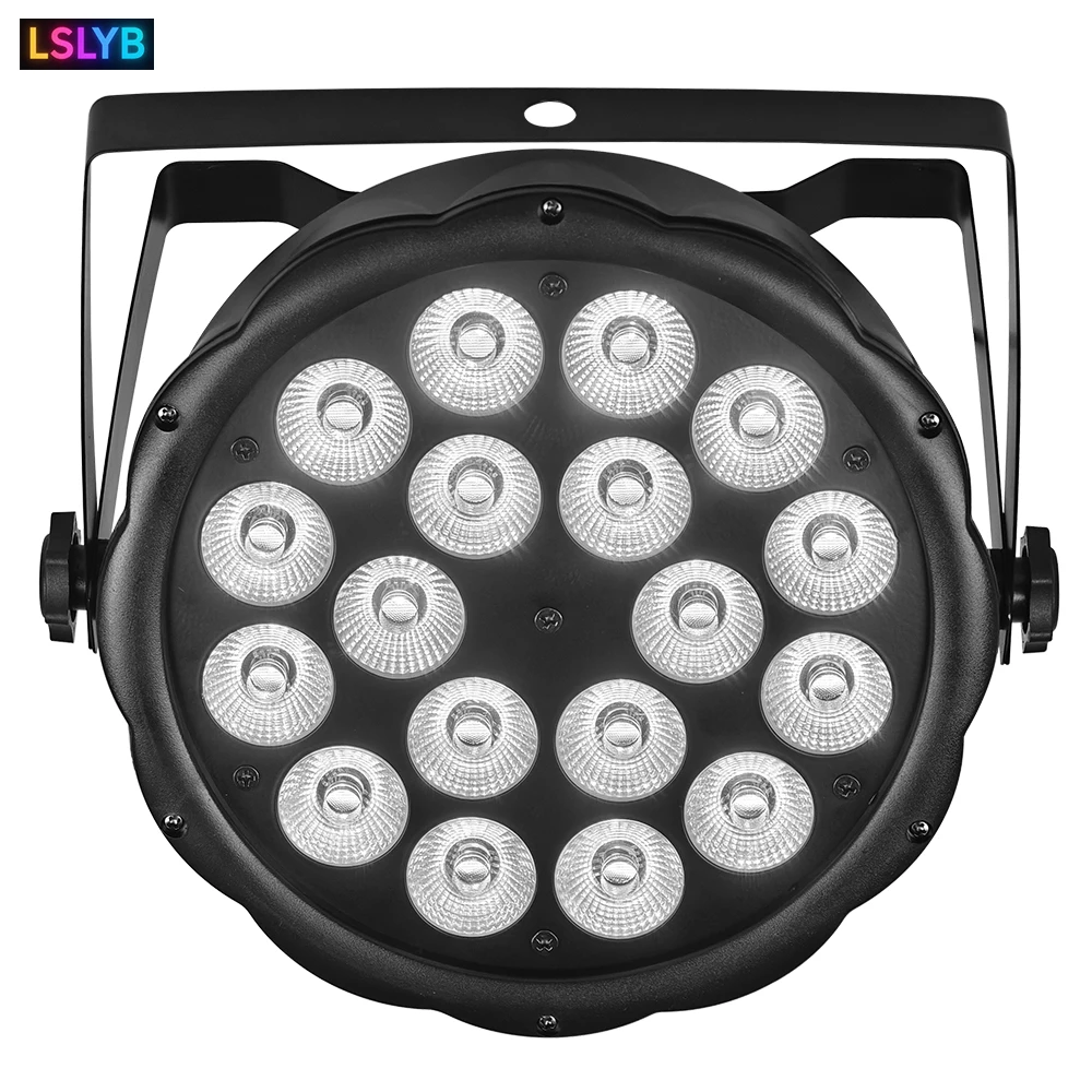 8 Pcs / Lot Disco Par Light 18x18w RGBWA UV 6in1 Full Color Led Par Light ABS Plastic Par Lamp