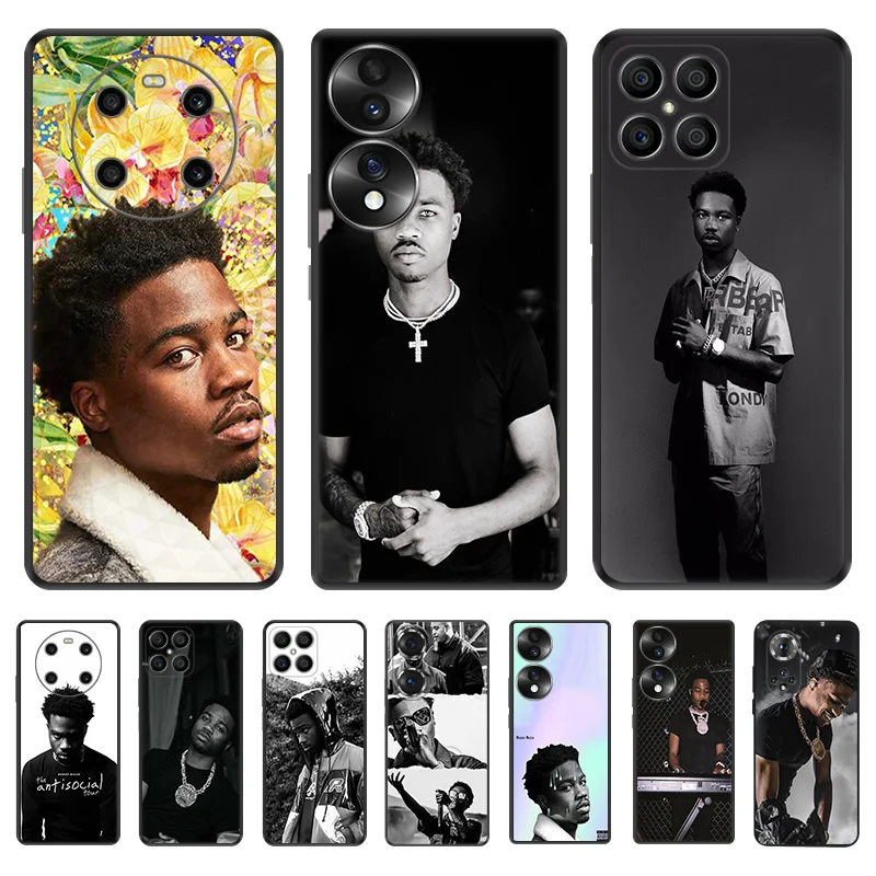 Black Soft Phone Case for Honor Magic5 Pro X7b X8b X9b X6 X7 X8 X9A X6a X8a 90 70 Roddy Ricch Pixel 6 7 8 6a 7a 8a Cover