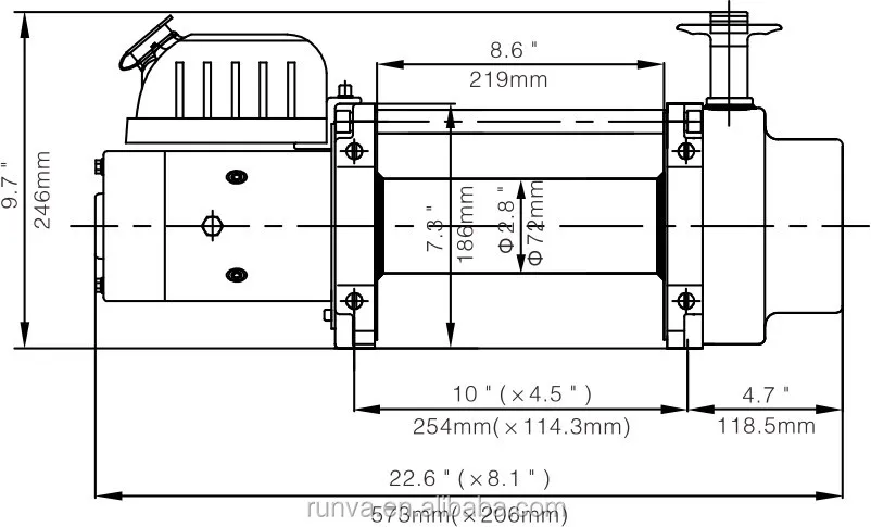 Runva Factory Price Specially Designed Shape For Convenience Of Installation And Good Looking Heavy Duty Electric Capstan Winch