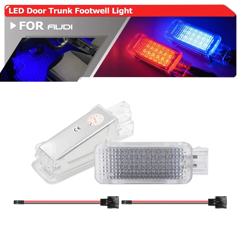 Luz Led para Interior de puerta lateral, accesorio de cortesía para el maletero del coche, para Audi A1, A3, S3, A4, B5, B6, B7, B8, RS4, A5, S5, A6, S6, RS6, 2 unidades
