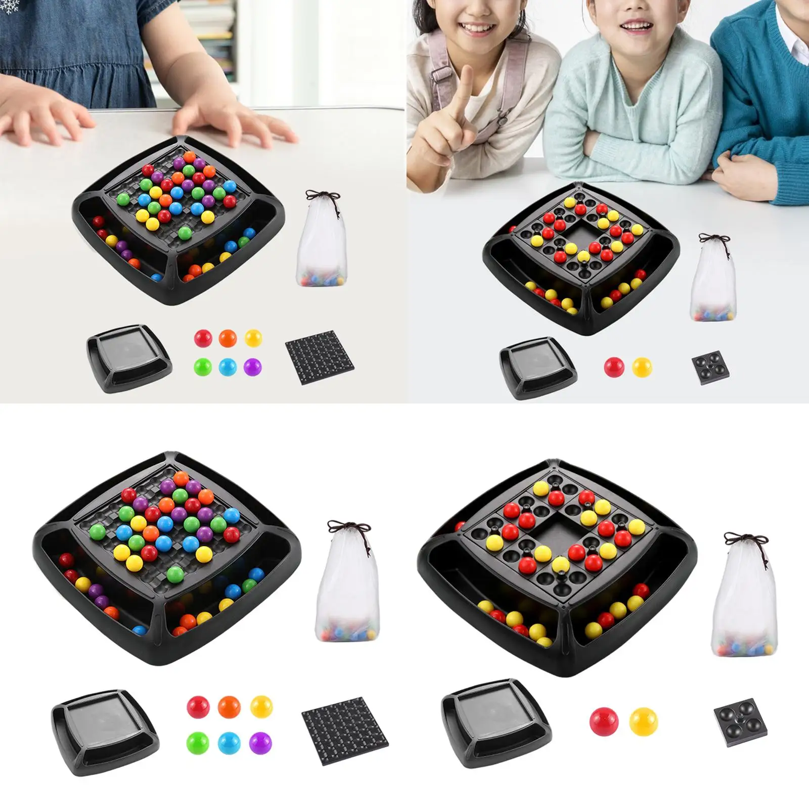 

48 Pieces Matching Game Board Game Colorful Beads Game Rainbow Ball for Cognition Development Parent-Child Interaction Kids