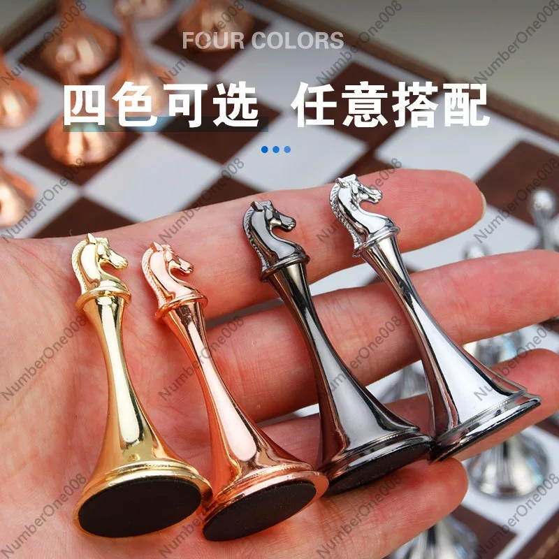 Magnetic Metal Chess Set Pieces Western Chess Folding Competition High-end with Chessboard Large Size