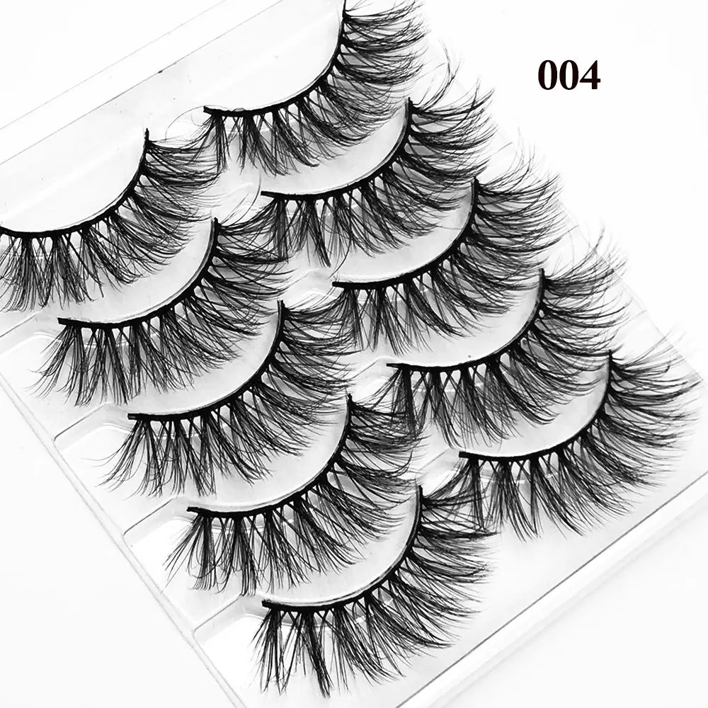 SKONHED 5 ペア羽根のような効果ふわふわウィスピーズ手作り十字偽まつげアイラッシュエクステンション 3D ミンクヘア