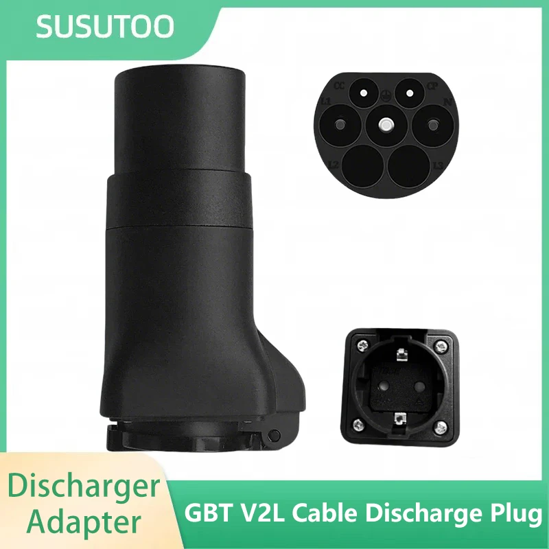 

V2L Cable Discharge Plug EV Charger GBT Socket 16A Charging with EU Adapter Outdoor Power Station Electric Car