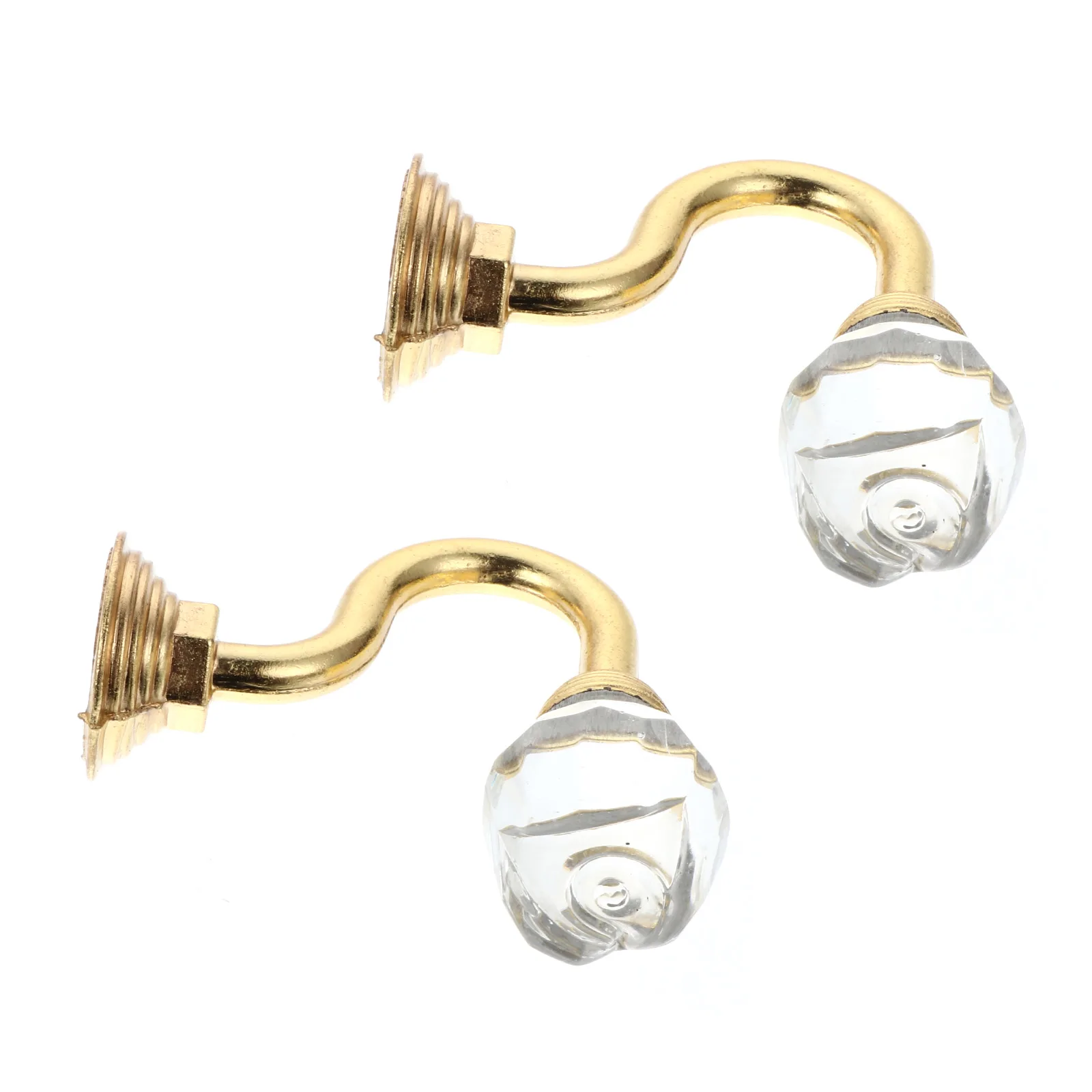 

1Pair Decorative Curtain Pothooks Elegant Crystal Alloy Home Curtain Tieback Accessories Hooks Alloy Hooks