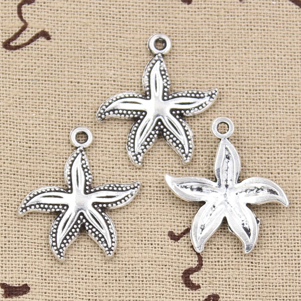 15 sztuk Charms rozgwiazda 25x23mm antyczne srebro kolor zawieszki dokonywanie DIY ręcznie robione tybetańskie znalezienie biżuteria