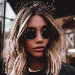 Retro Round Sunglasses Woman Vintage Brand Designer Sun Glasses Female Fashion Oval Style Small Frame Gradient Oculos De Sol