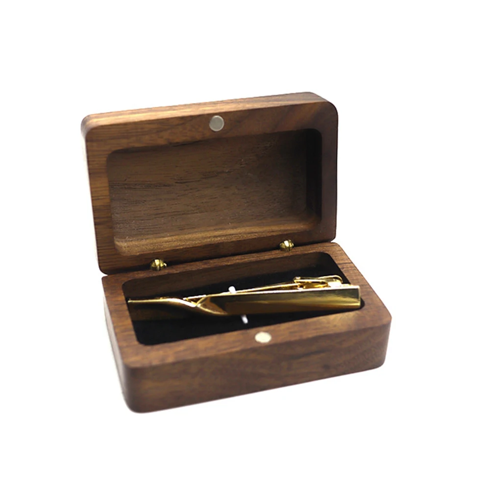 Solid Cover Dustproof Tie Clip Packaging Box Accessory Shop Ornament Storage Box Cocktail Party Solid Wood Small Scale Gift Box