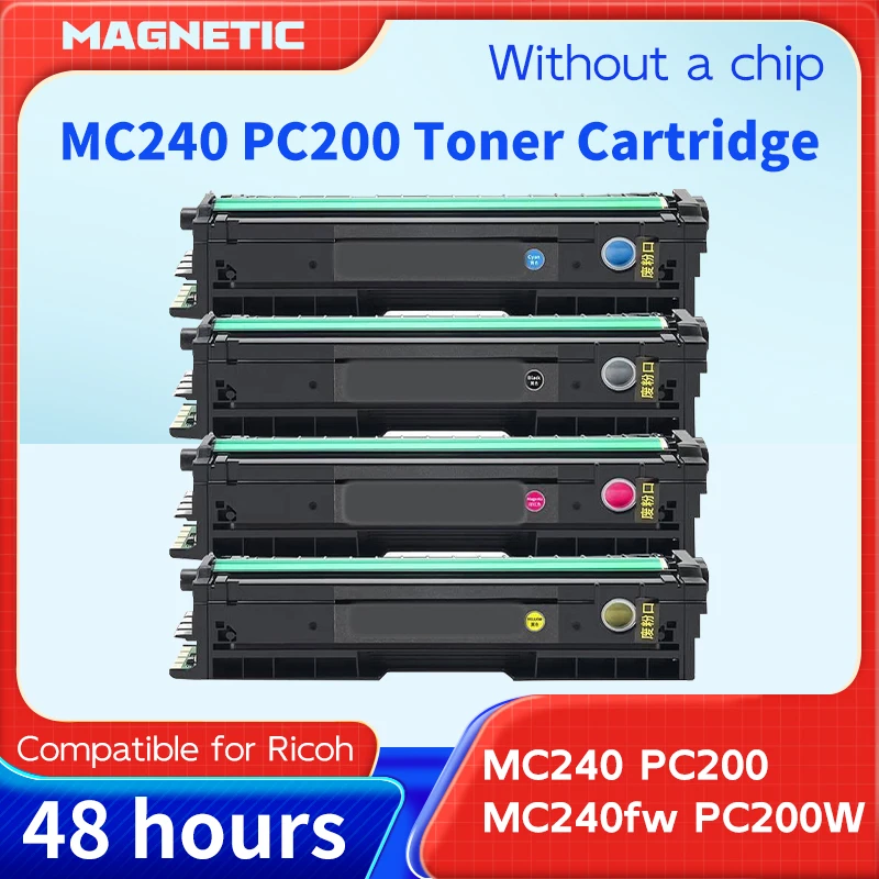 1pcs Toner Cartridge Without chip MC240 PC200 compatible for Ricoh MC240FW PC200W color printer 408439 434065 M99505 No chip