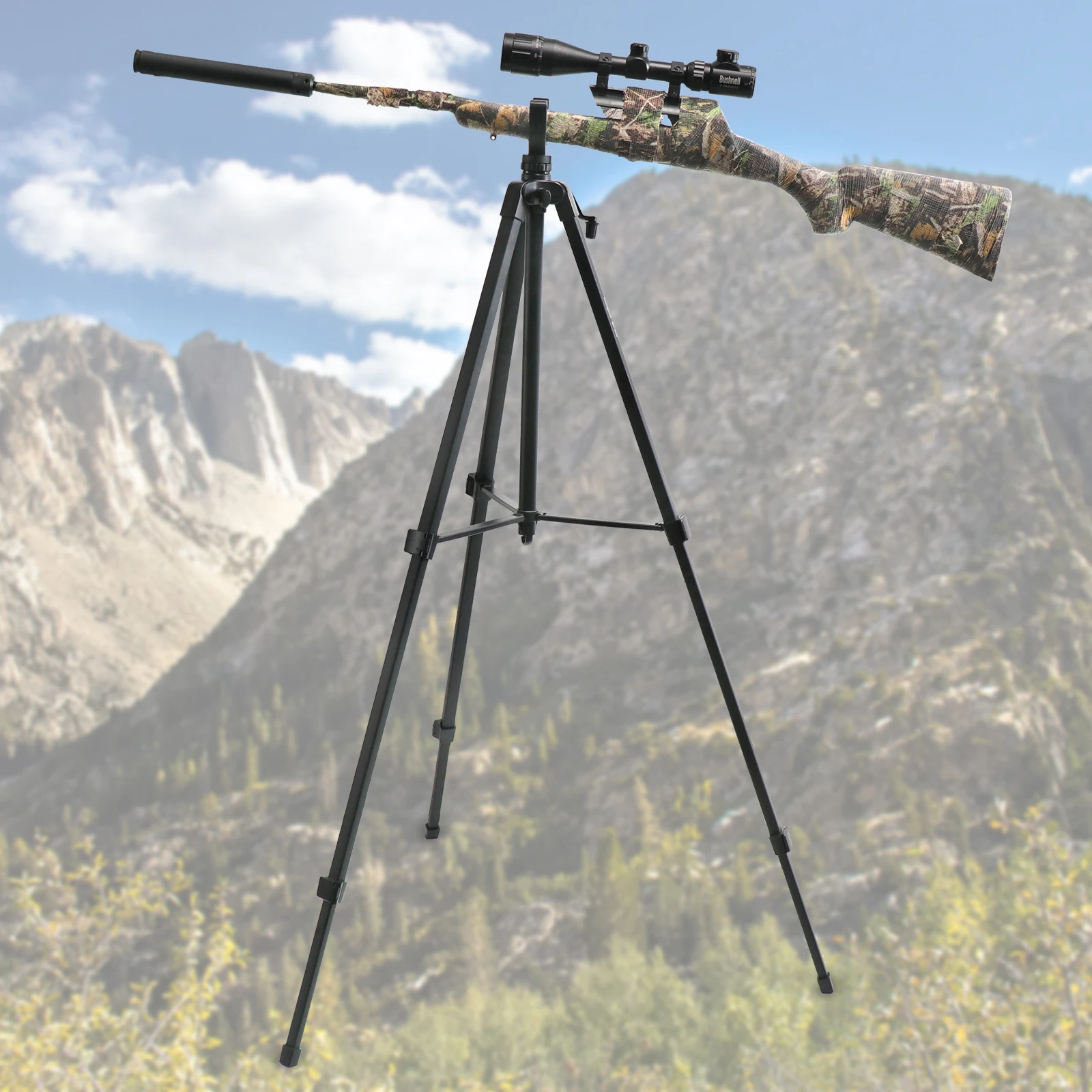 Shooting Tripod Hunting V Yoke Head Aluminum Lightweight Shooting Stick Rest Adjustable Height Tripod for Hunt Outdoors Rifle