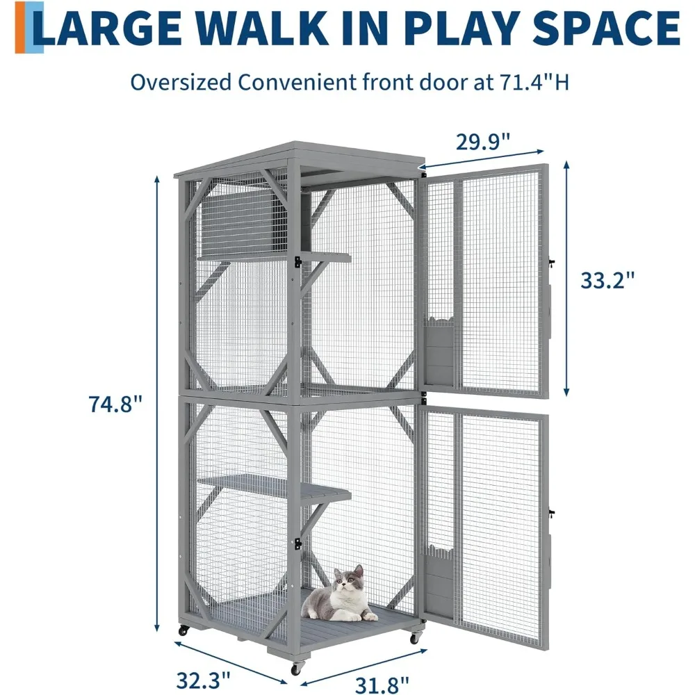 

Уличный домик для кошек на 4 колесах, большая клетка-вольер для кошек, очень большой уличный вольер-кэттрак