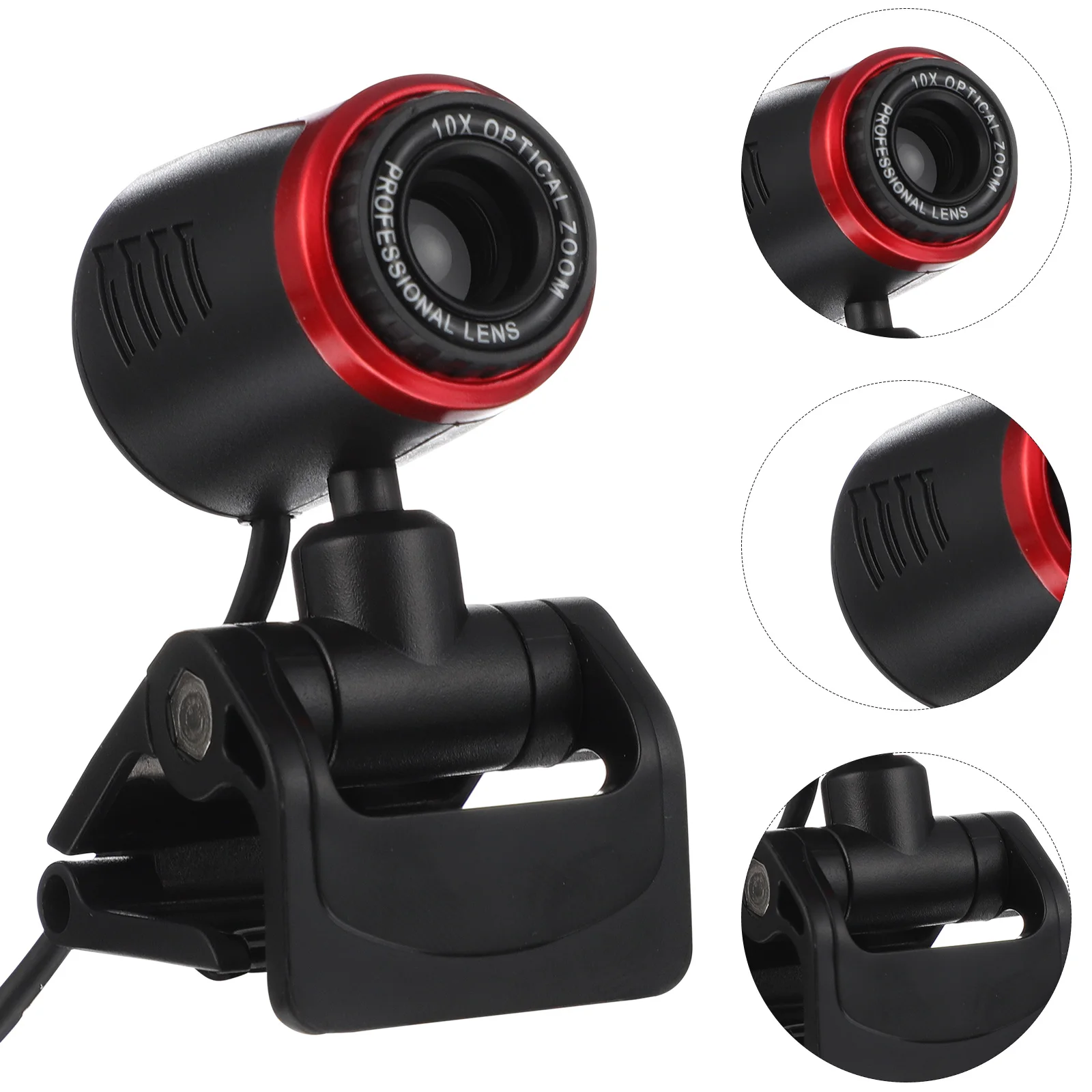 

HD Webcam USB Powered Computer Camera 360 Degree Rotatable Built-in Microphone 10M Sound Capture High Precision Optical Lens