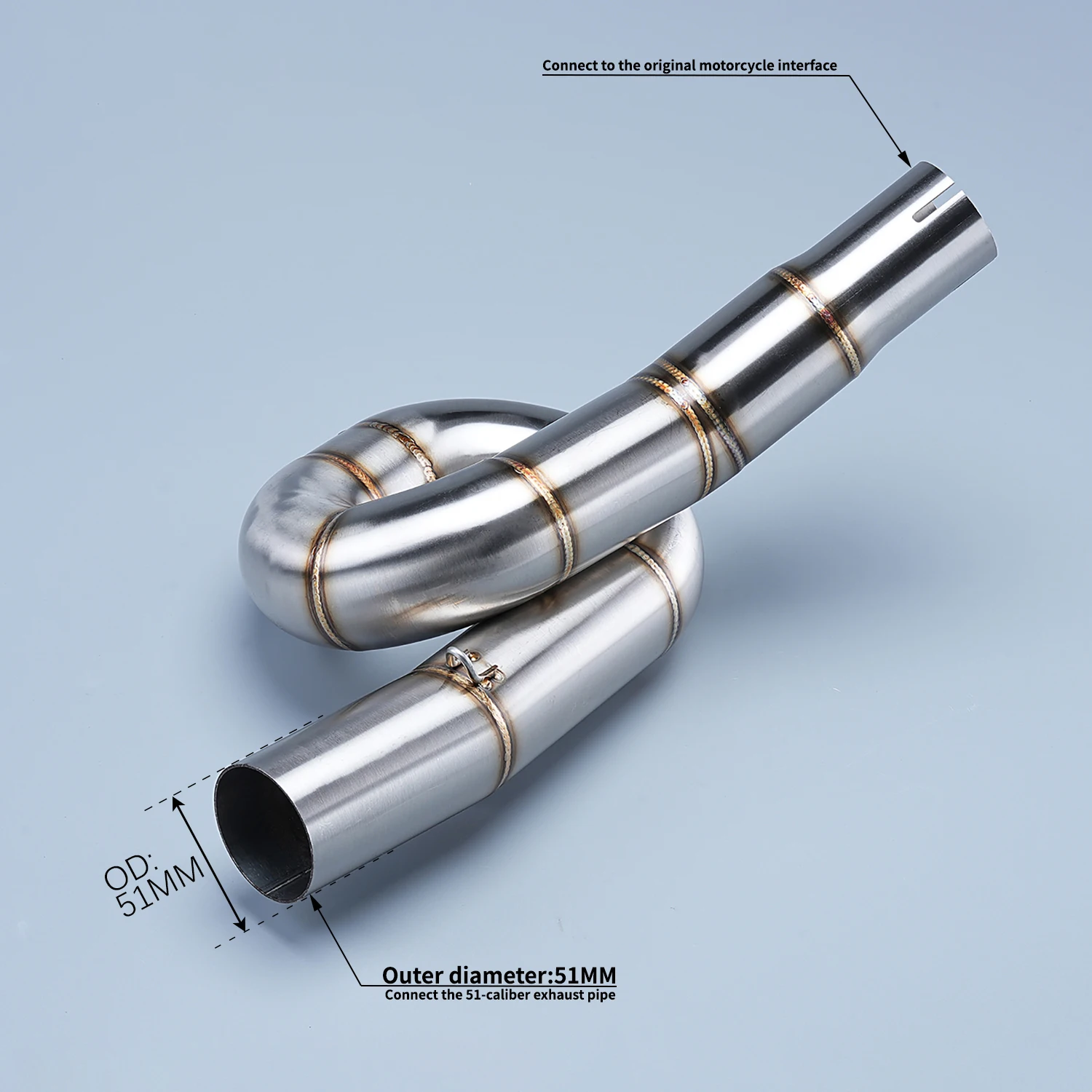 

Moto Exhaust mid part link pipe modified non-destructive installation adapter Slip On Benelli bj bn tnt 300 2014-2018 Suitable