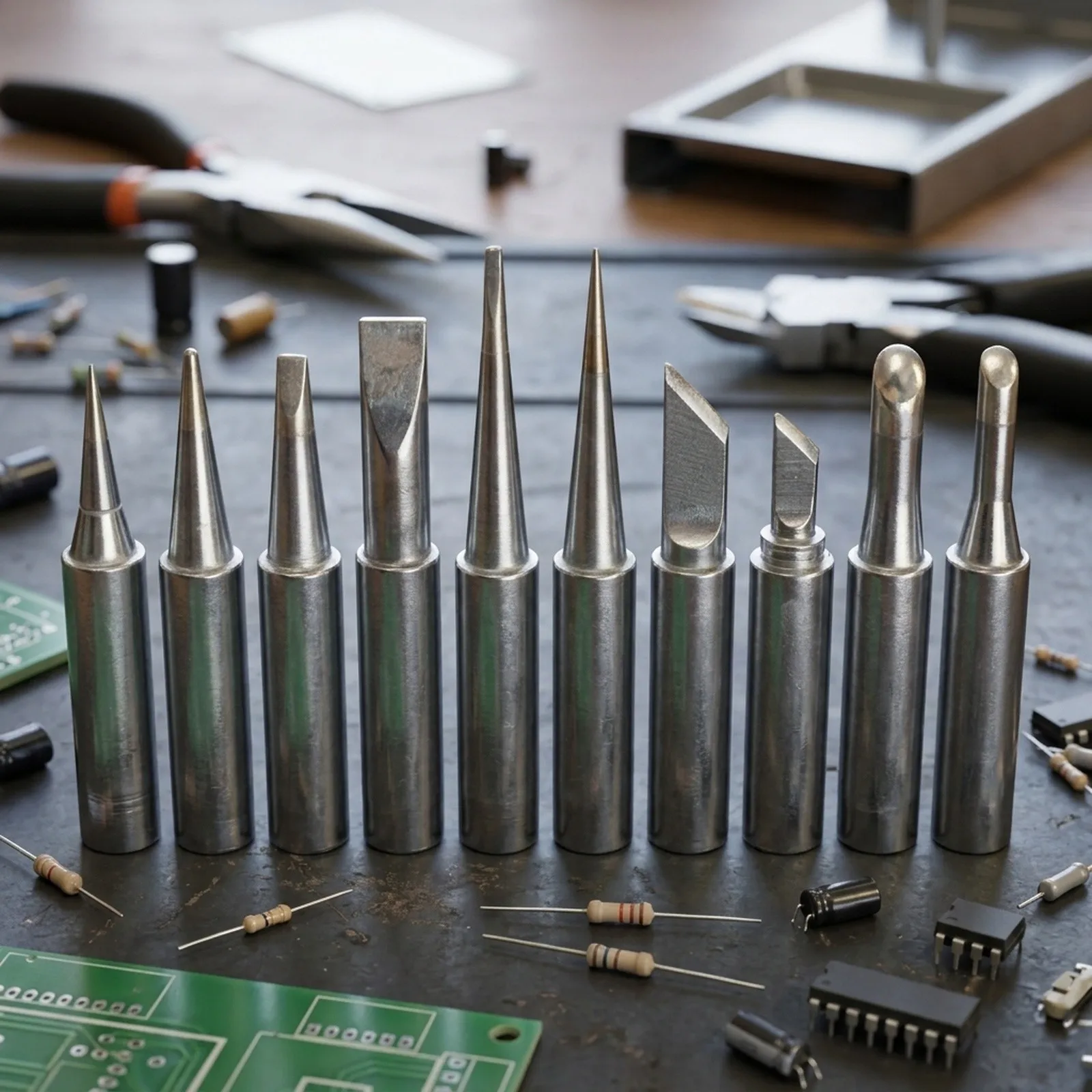10pcs 900M-T For Soldering Iron Tips Set For 936 937 907 Station Various Shapes Replacement Welding Tool Accessories