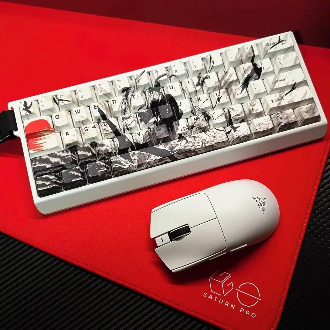 Imagem -03 - Anime Cherry Pbt Keycaps Sunconjunto Gull Presentes de Teclado Mecânico Individualidade Keycaps Sublimação Térmica Keycaps Personalizados