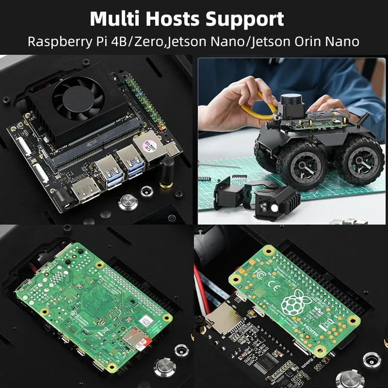 WAVE ROVER 4WD Mobile Robot Flexible Expandable Drive Chassis Onboard ESP32 Module Fit for Raspberry Pi 4B Zero Jetson Orin Nano