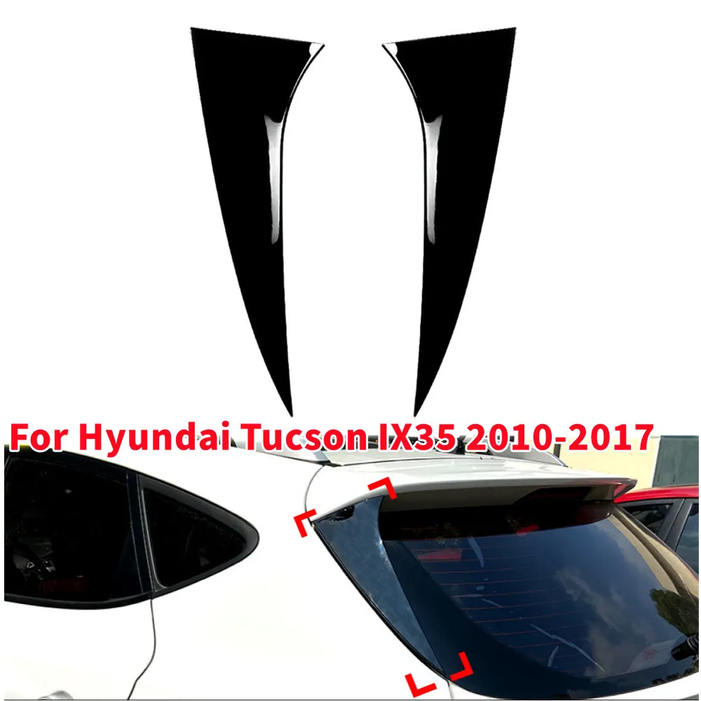 For Hyundai Tucson IX35 2010-2017 ABS Rear Exterior Window Spoiler Wing Canard Cover Side Air Vents Trim Car Decoration Sticker