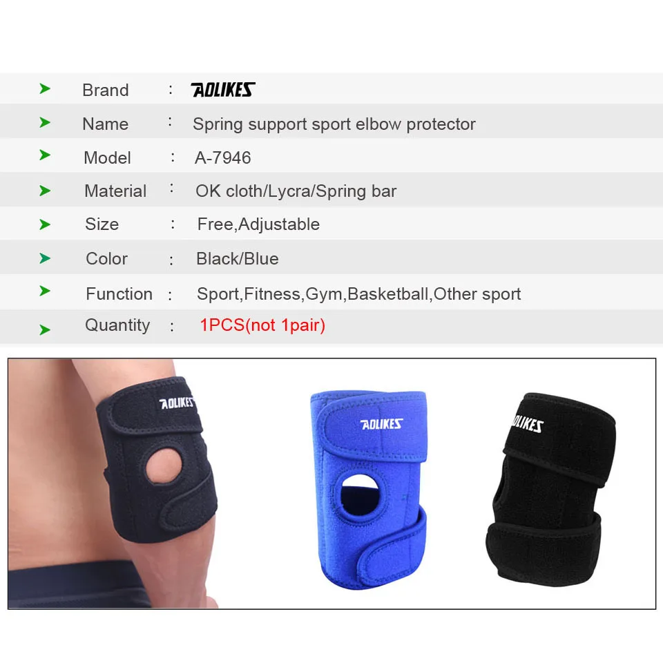 AOLIKES 1PCS Elbow Brace, Adjustable Tennis Elbow Support Brace, Great For Sprained Elbows, Tendonitis, Arthritis, basketball