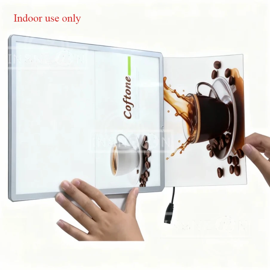 فيلم مخصص مصباح ليد صندوق إعلان لافتات جدار النيون الاكريليك الأعمال الإعلان علامات المحلات التجارية القوائم الحائط لوحة الإعلانات #4