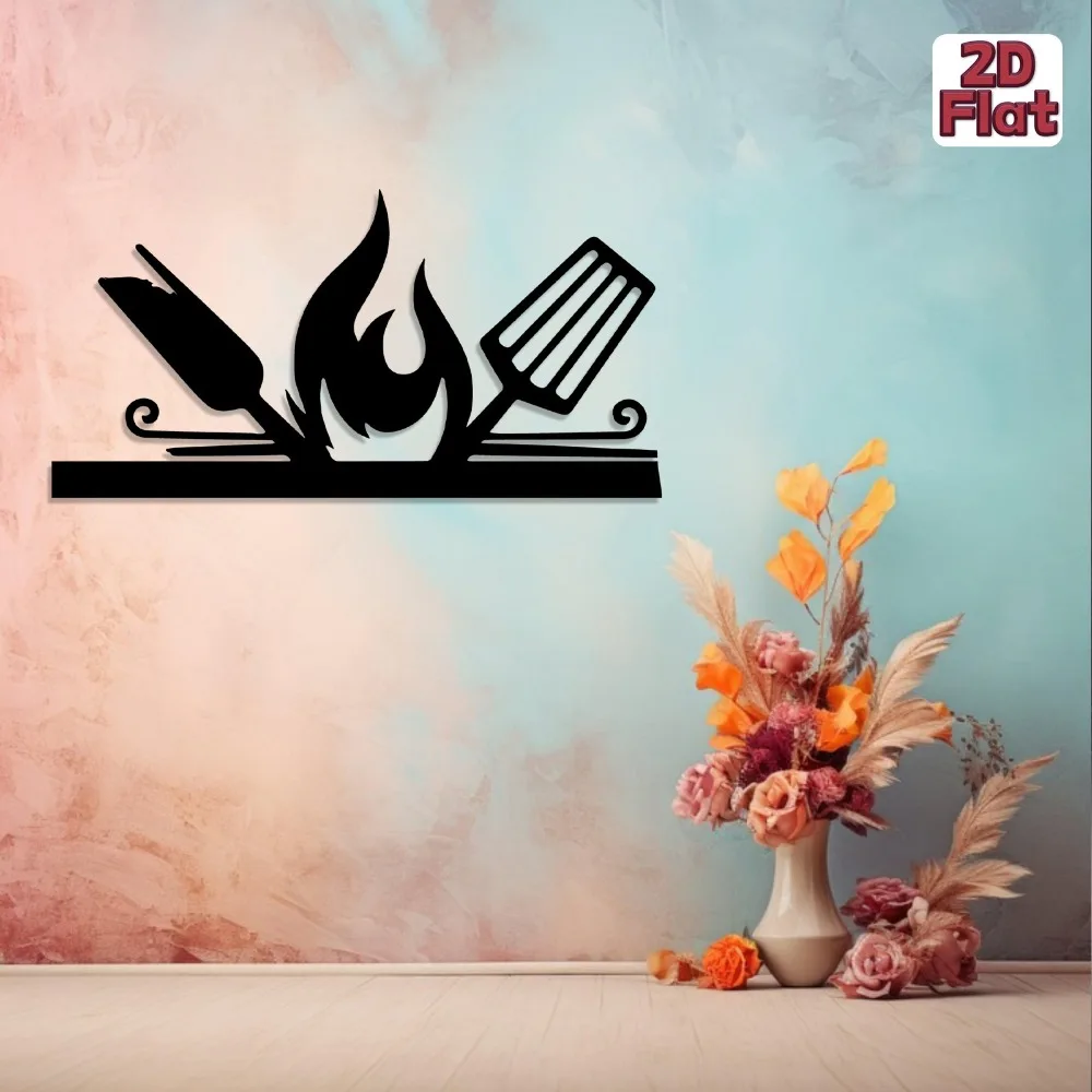 Brand 2D Metal Wall Art BBQ Grill Sculpture Rustic Iron Wall Decor for Kitchen Yard Outdoor Home Decor Gift for Grill Lovers