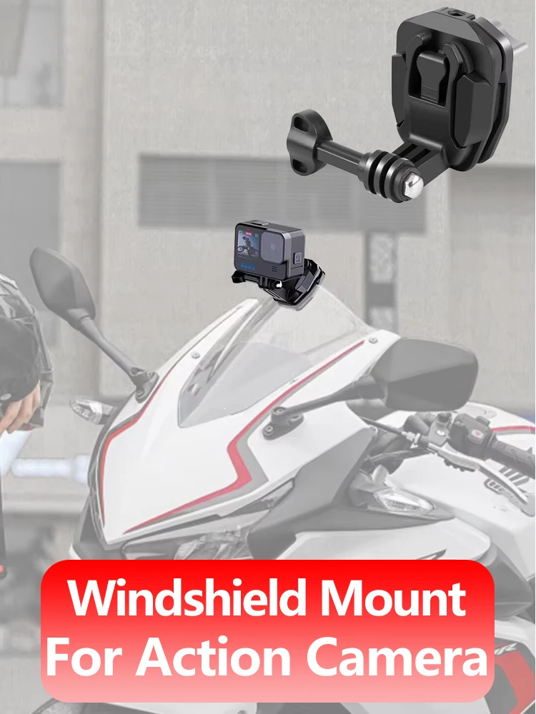 Uchwyt mocujący do szyby motocyklowej ze stopu aluminium do kamer GoPro Hero 13 12 11 10 9 AKASO Insta360 SJCAM DJI Osmo Action — zdjęcie 2