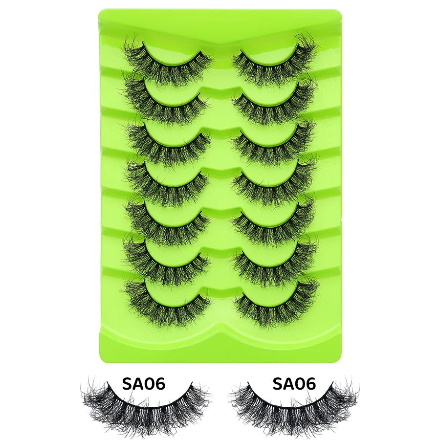 DINGSEN 7 Paar falsche Wimpern, Katzenaugen-Wimpern, Manga-Wimpern, künstliche Nerz-Wimpern, natürliche, lange, geflügelte End-Augen-längige Wimpern – Detail 16