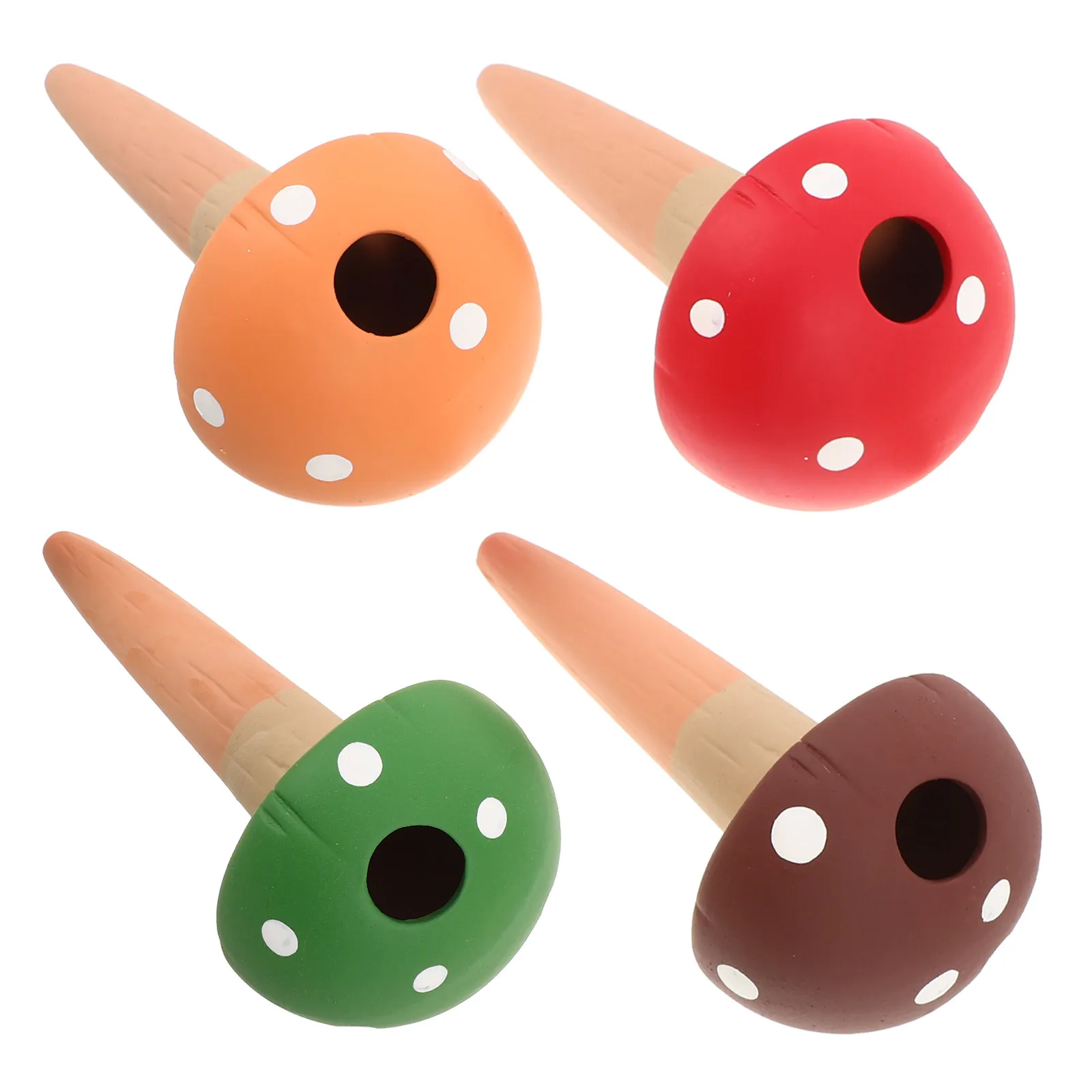 4Pcs Self Watering Terracotta Spikes Automatic Slow Release Waterer for Houseplants Small Pots Garden Plant Irrigation Device