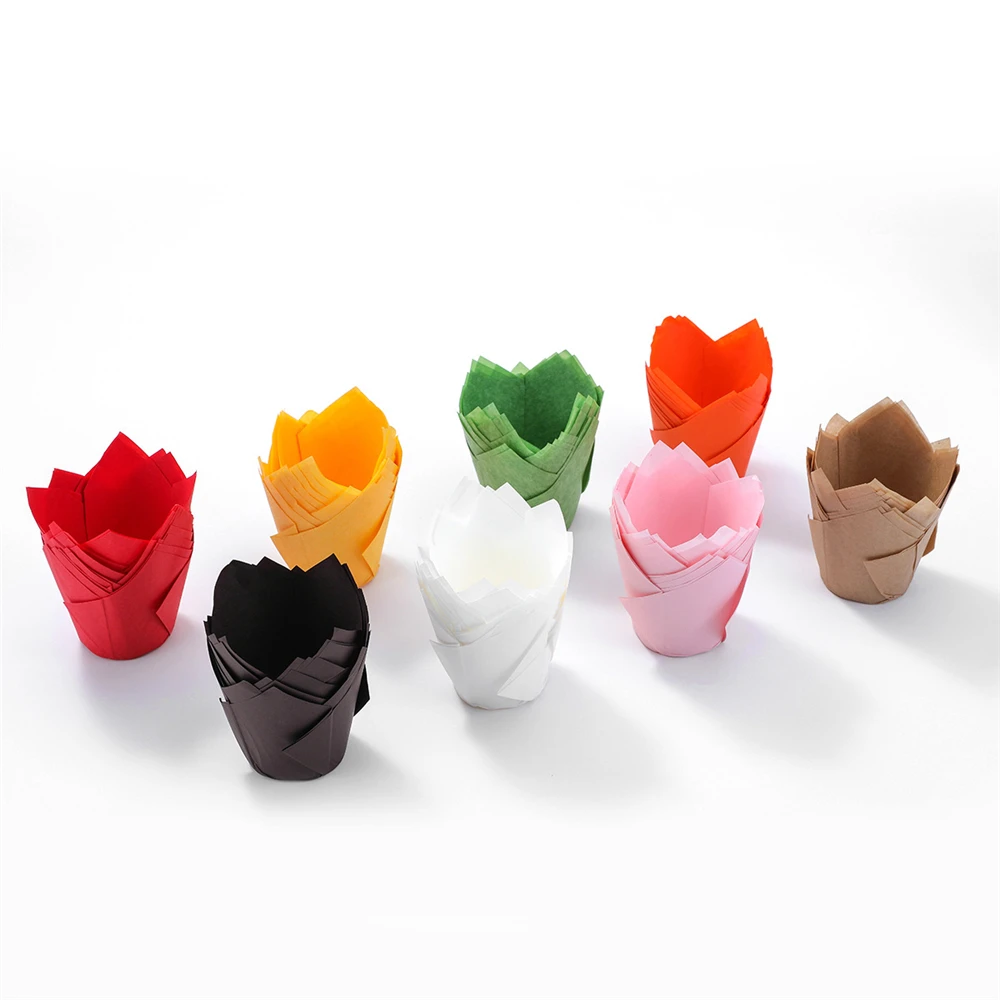 

800 PCS Tulip Baking Cups Parchment Paper Cupcake Muffin Liner Wrappers for Weddings Birthdays Baby Showers Party Wholesale XB