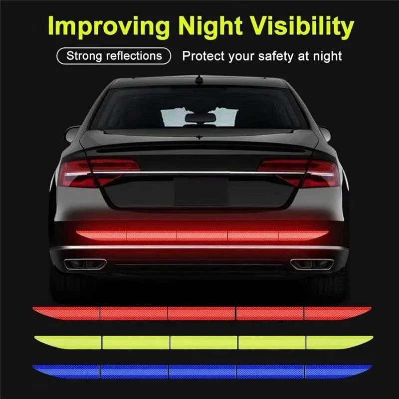 Car Sticker Reflective Warning Safety Tape Anti Collision Warning Reflective Sticker for Automobile Trunk Night Reflective