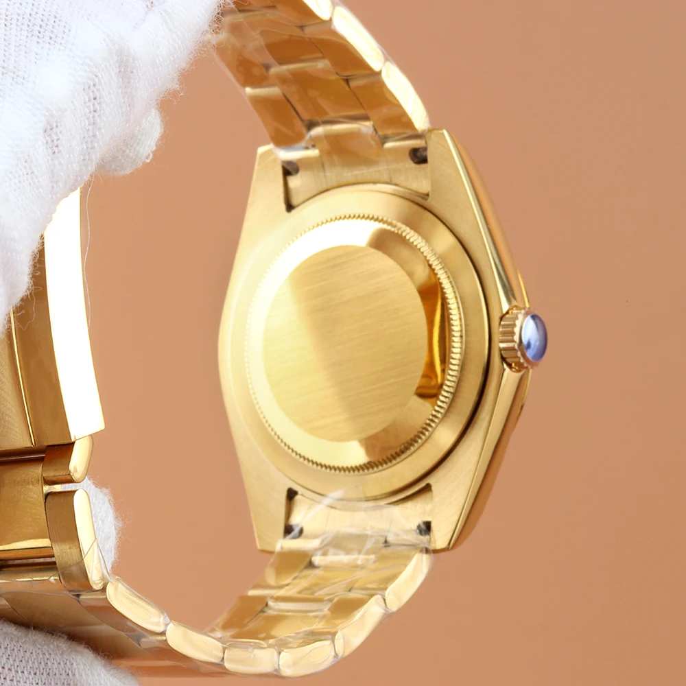 الذهب NH35 36 مللي متر 39 مللي متر حافظة البولندية المحار سوار حزام الصلبة الفولاذ المقاوم للصدأ 10ATM مقاوم للماء ساعة تناسب حركة NH35 NH36 #4