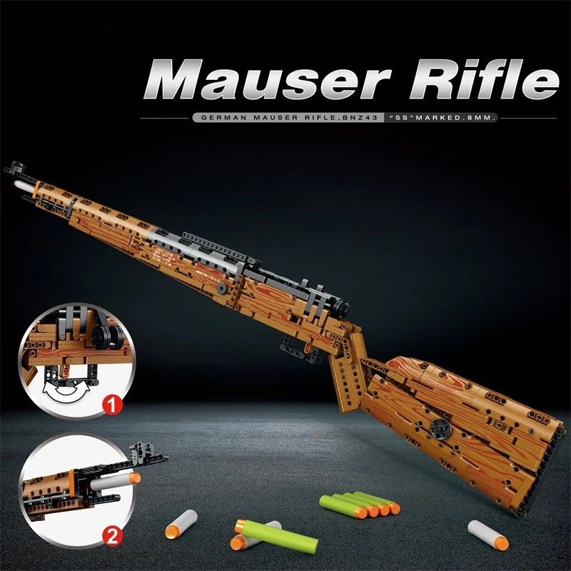 

2026 Technical Series 98K Sniper Rifle Weapon Building Blocks Model DIY tabletop decorations Birthday Gifts Kids 951PCS