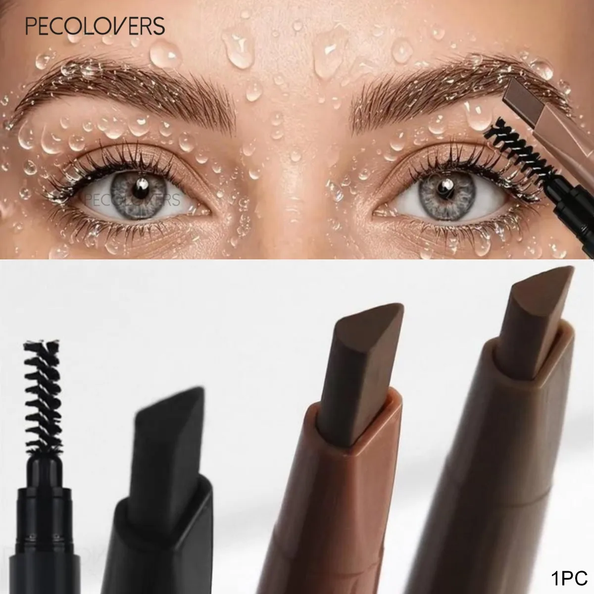 1PC Double-ended Eyebrow Pencil, Comes with Eyebrow Brush, Fills The Gaps in The Eyebrows, Waterproof, Eyebrow Cosmetics