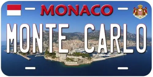 لوحة ترخيص علامة السيارة الجديدة مونت كارلو موناكو من الألومنيوم #1