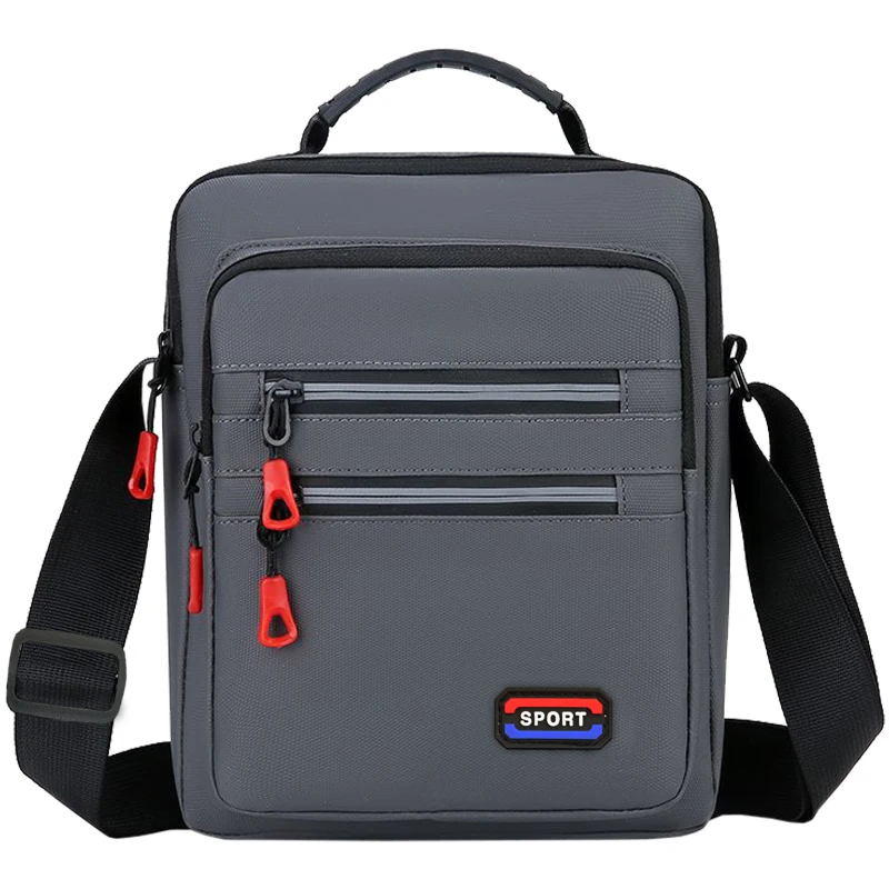 

MensSportCrossbodyBagWaterproofNylonShoulderBagMultiPocketWithHandleAdjustableStrapCasualMessengerBagForWorkTravelDailyUse