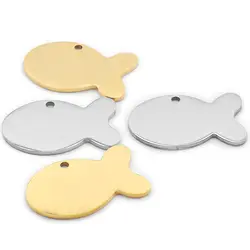 20 Pcs Fish Stainless Steel Dog ID Tag For Man Dog Pet Tag Name Plate Tags Pendant Engraved Personalized Customized Necklace